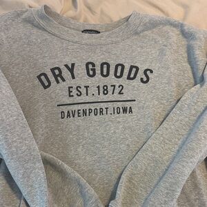 Dry Goods Gray Crewneck Sweater with Black Logo